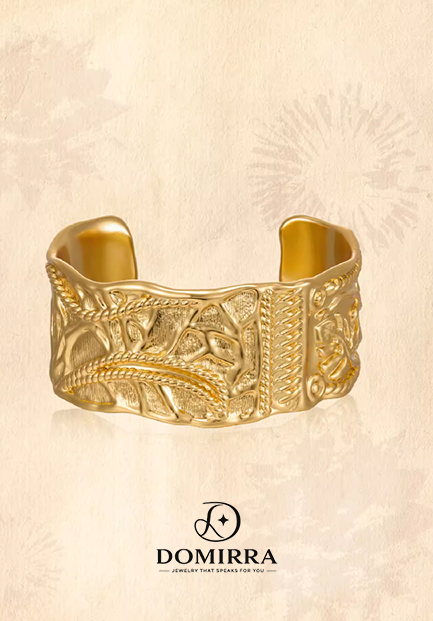 Palm Ruins Cuff – Vintage Wide Open Bracelet