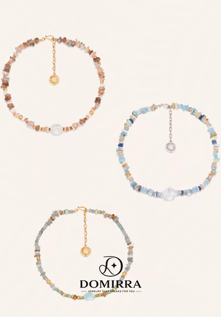 Sea Breeze Crystal Necklace – Multi-Stone Coastal Choker