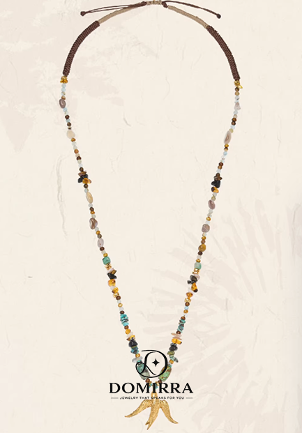 Sky Flight Necklace – Crystal Bead Bird Statement Piece