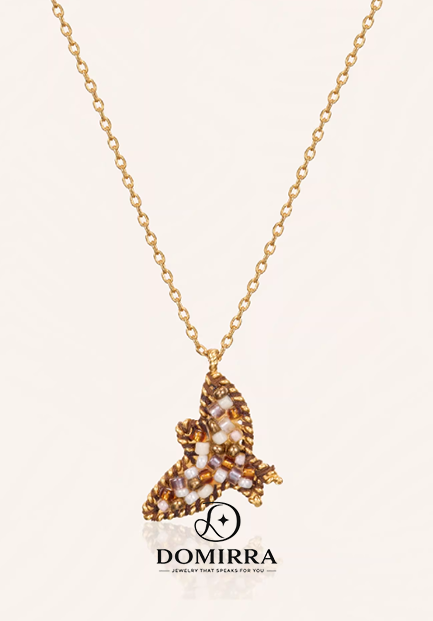 Windborne Bird Pendant – Artisan Beaded Necklace