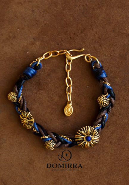 Palm Button Chain Bracelet – Handwoven Metal Fusion