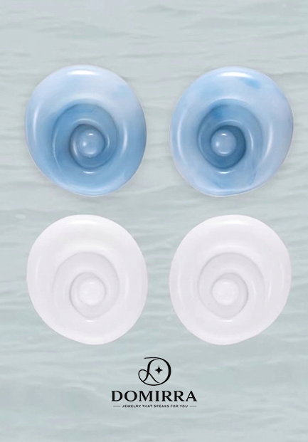 Waveform Resin Studs – Modern Coastal Geometry Earrings