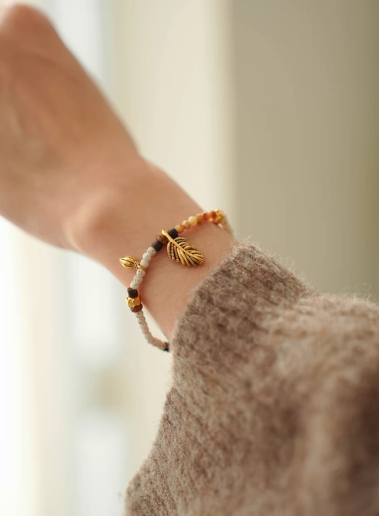 Palm Treasure Beaded Bracelet – Agate Artisan Strand