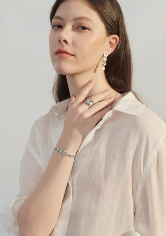 Layered Aviary Twist Bracelet – Crystal Bead Cascade