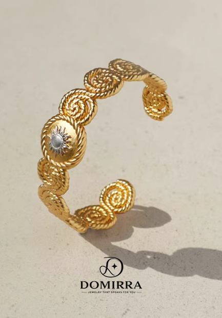 Sunrise Knot Cuff – Spiral Rope Open Bangle