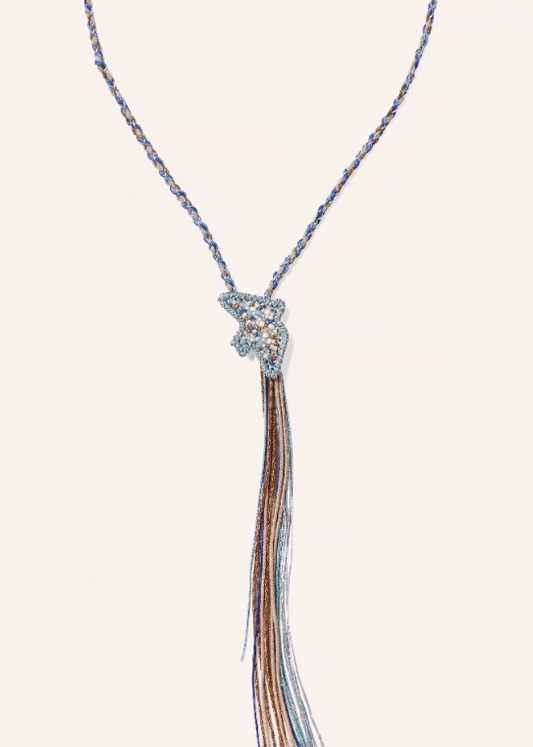 Coastal Bird Necklace – Handwoven Resort Long Pendant
